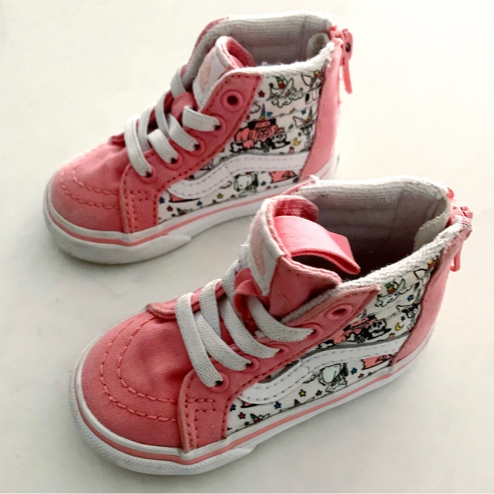 Kids pink Vans Sk8-Hi Crib Shoes - PUPPICORNS